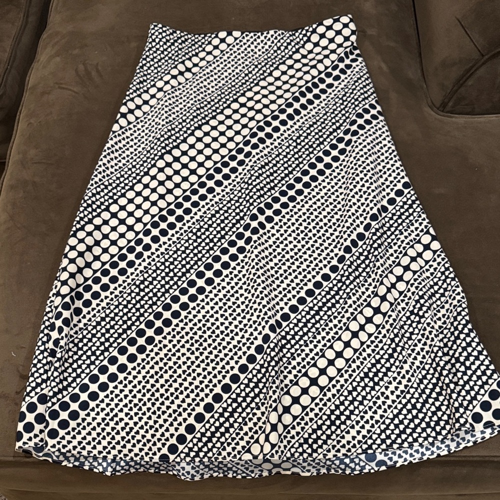 Stylish Black and White Polka Dot/Hearts Bias Skirt